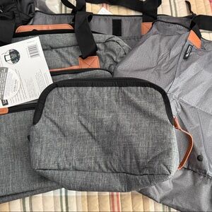 Elegant Gray and Black Duffel Bag